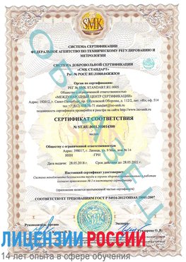 Образец сертификата соответствия Минусинск Сертификат OHSAS 18001